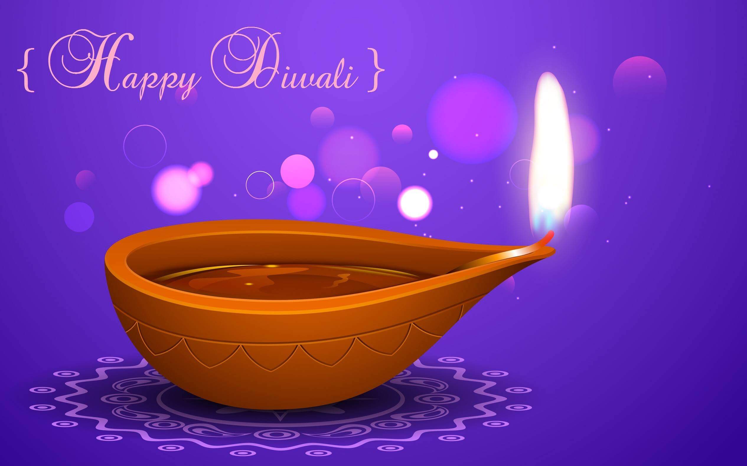 Happy Diwali Greetings Lamp Hd Wallpaper