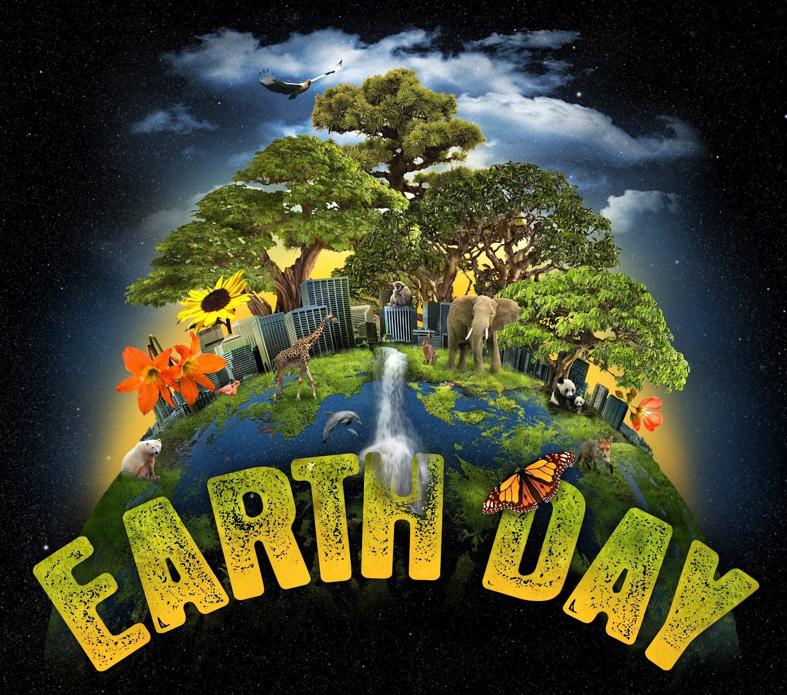 Happy Earth Day Hd Graphic Animated Background Wallpaper