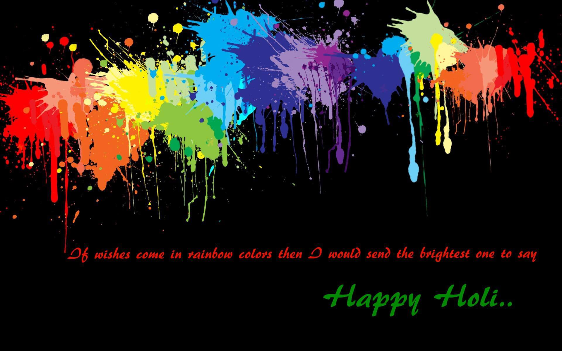 Happy Holi Festival Greetings Wishes Hd 3d Rainbow Wallpaper