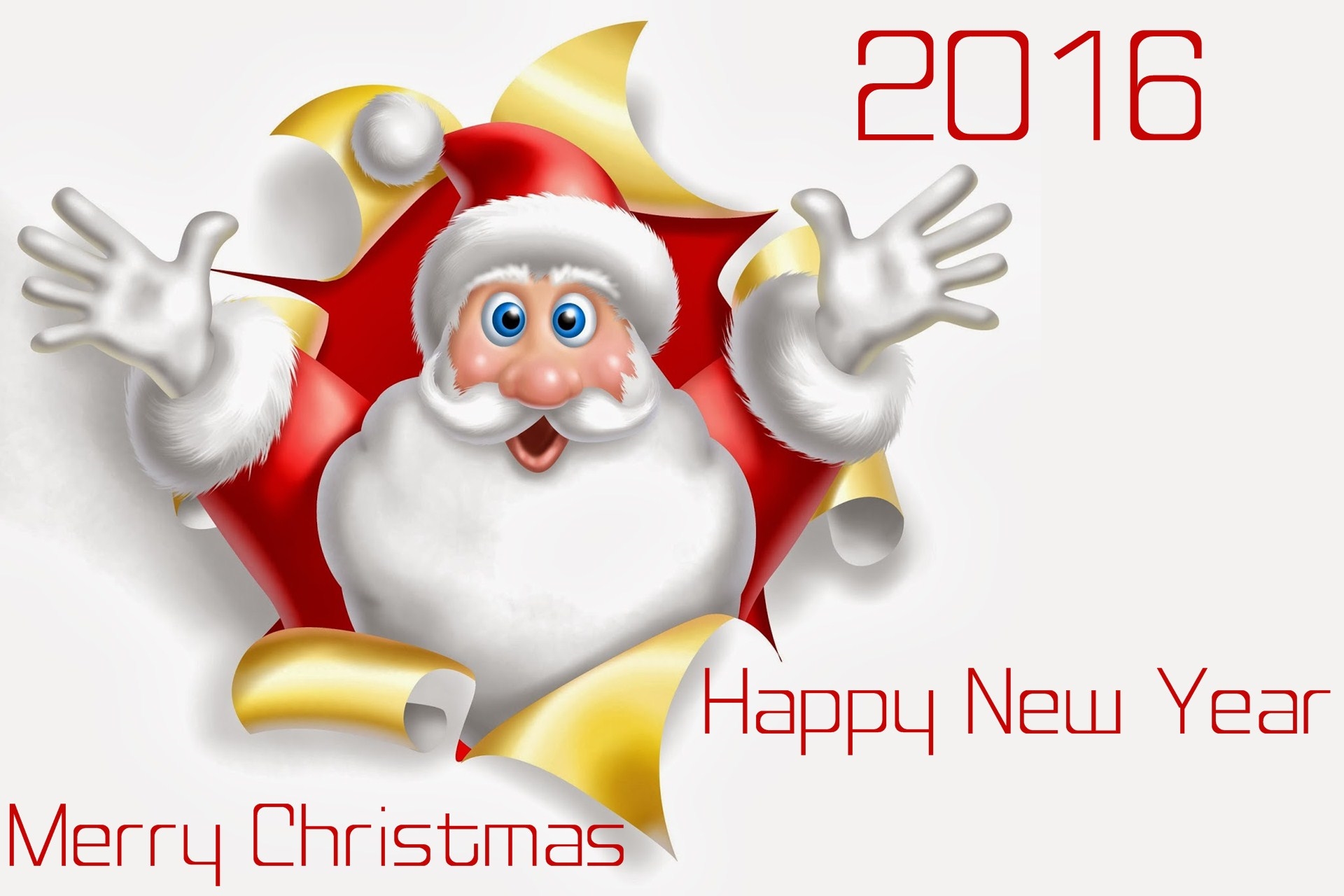 merry christmas and happy new year 2016 santa wishes