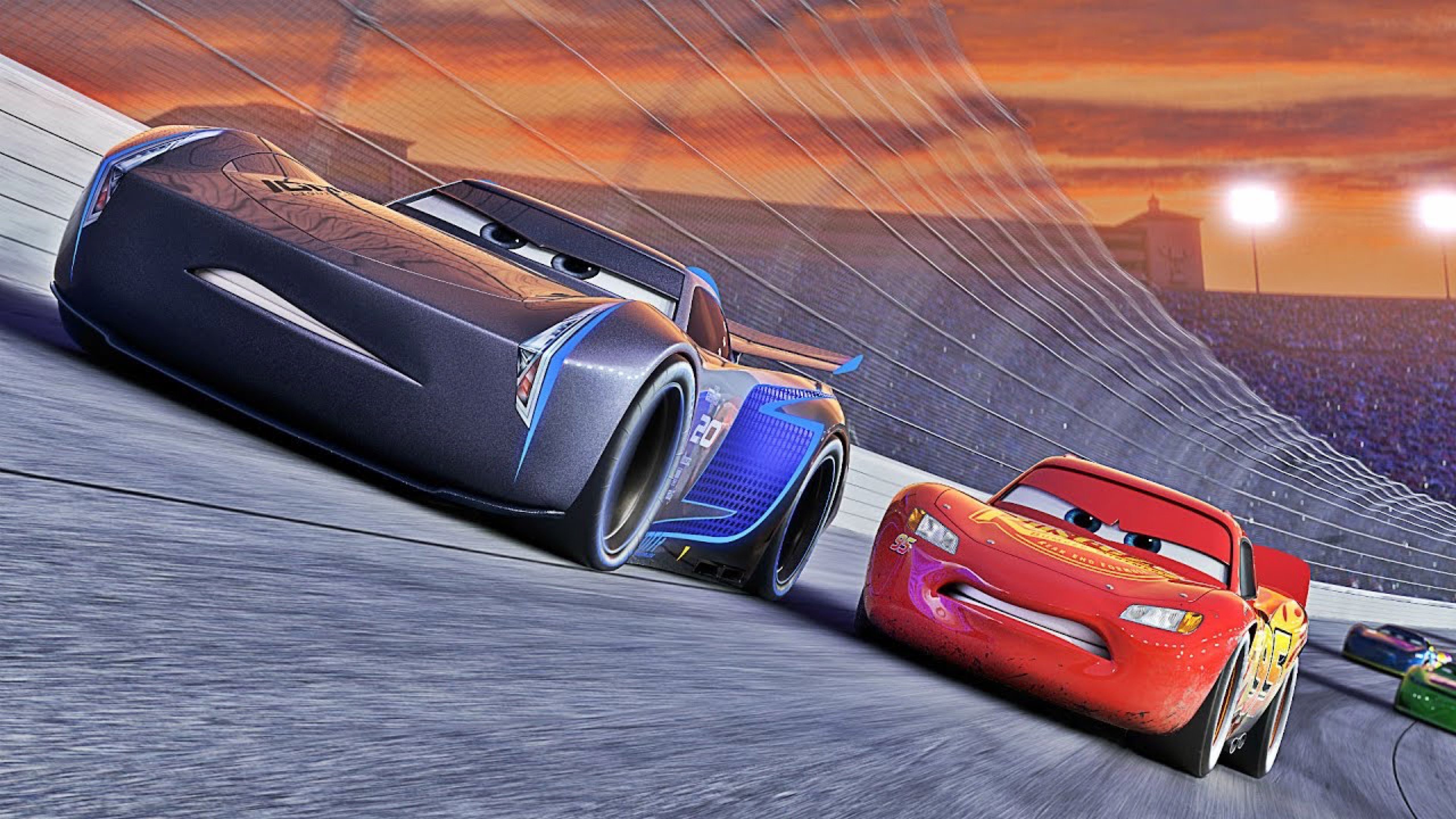 Disney Cars Lightning Mcqueen Meets Jackson Storm Hd Wallpaper