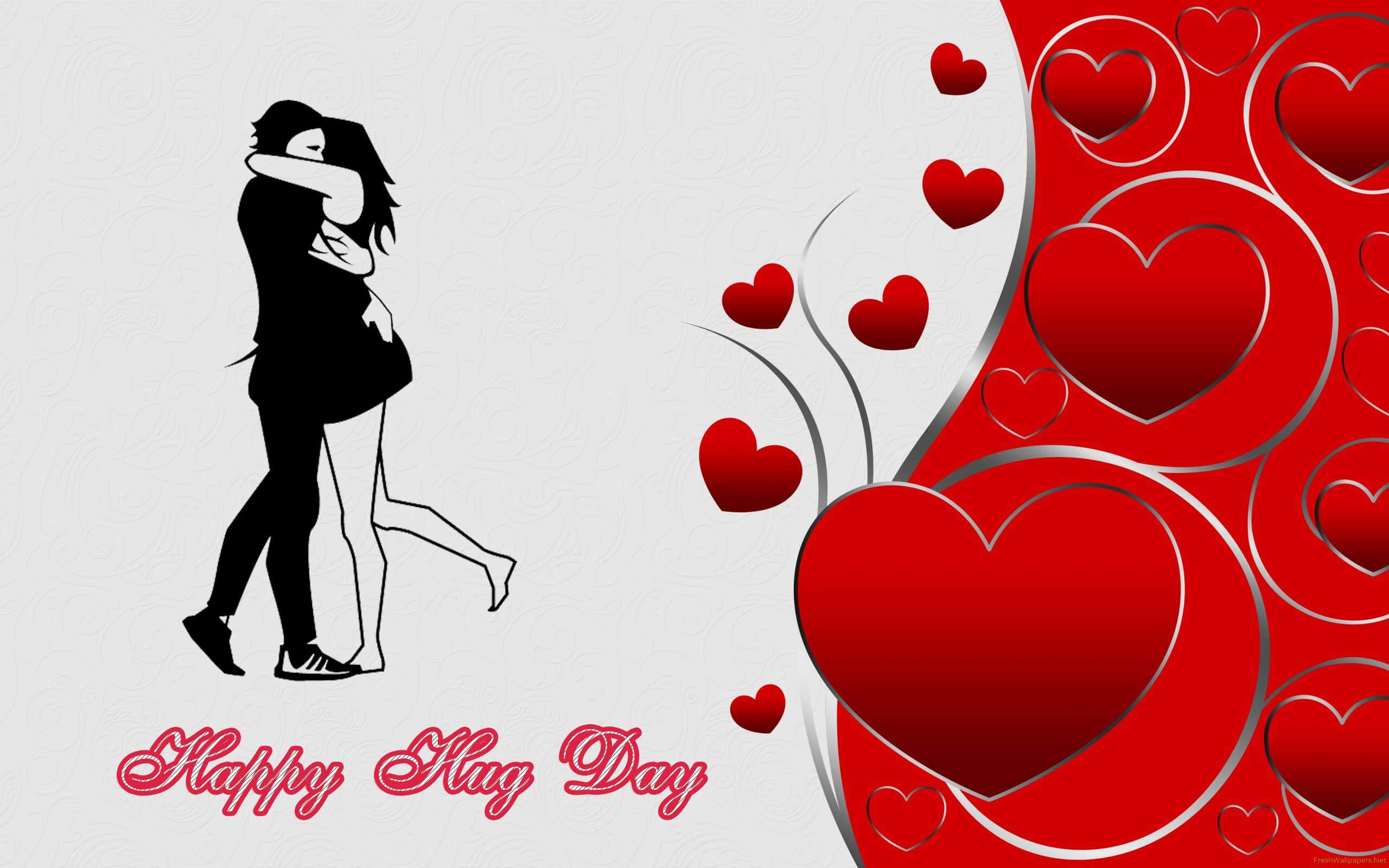 Happy Hug Day Wishes Love Romantic Couples Hearts Background Image Hd
