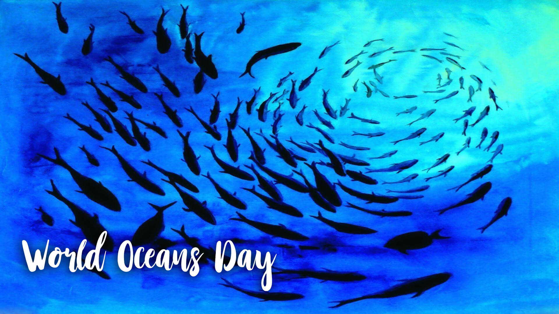 Happy World Oceans Day Under The Ocean