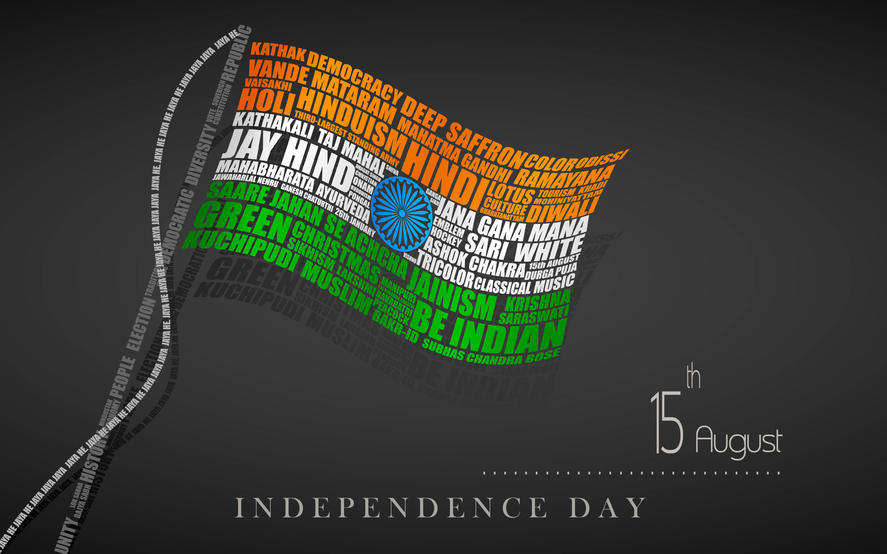 India Independence Day Modern 3d Flag August 15th Hd Wallpaper